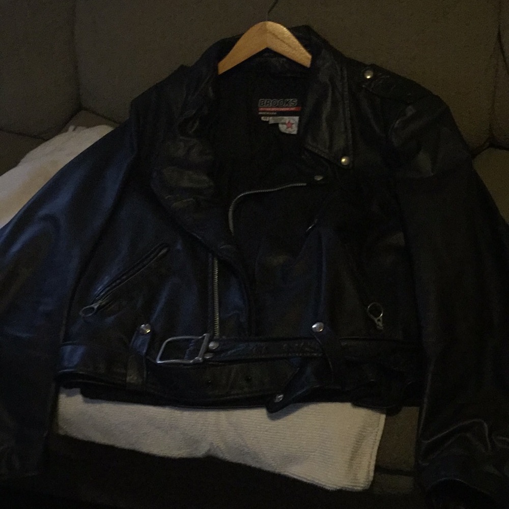 Brooks brothers genuine leather jacket size 48